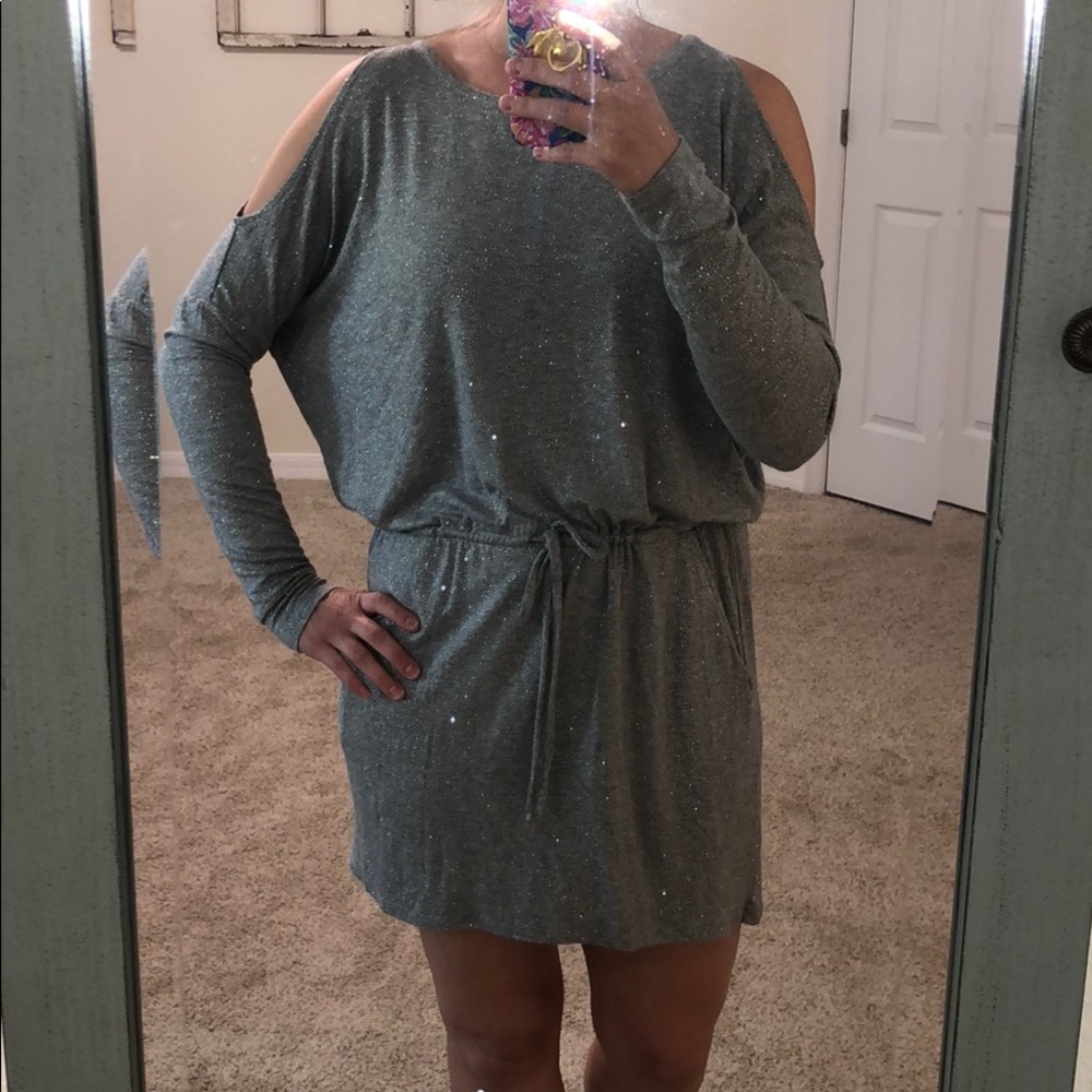 Chaser Cold Shoulder Glitter Dress